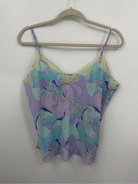 Cruz | 90s Vintage Floral Print Satin Slip top
